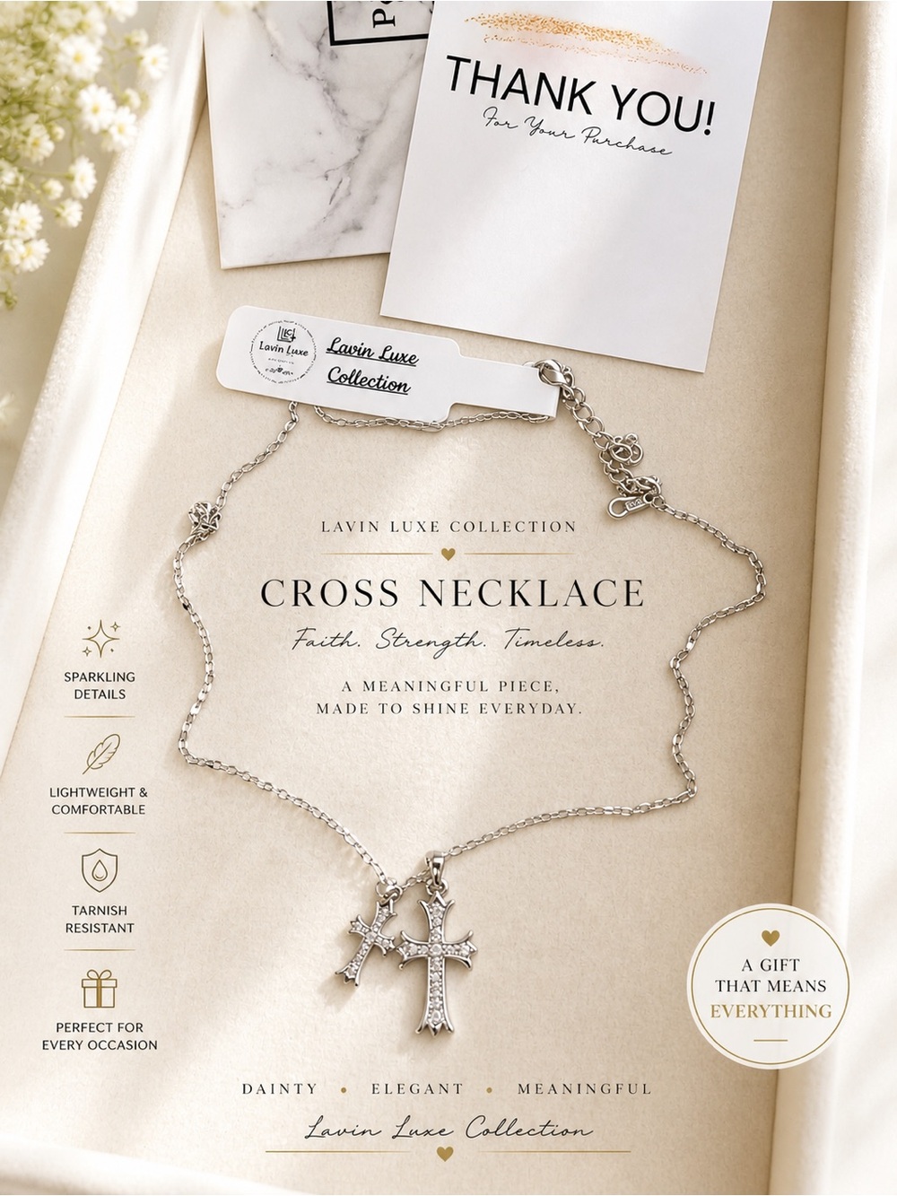 Silver 925 Cross Necklace